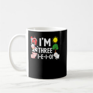 Kids THREE-I-E-I-O Birthday Party Supplies 3 Year Coffee Mug