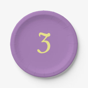 Kids Three Purple Yellow Paper Plates