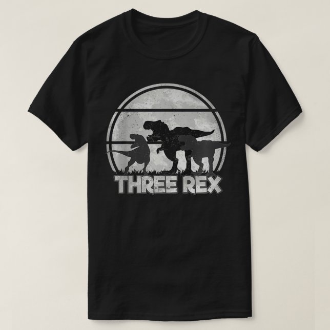 Kids Three Re 3rd Birthday Dinosaur 3 year old  T-Shirt (Design Front)