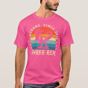 Kids Three Rex 3Rd Birthday Boy Third Dinosaur 3 Y T-Shirt