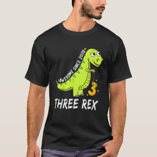 Kids Three Rex Birthday Toddler Boy Girl 3rd bday T-Shirt