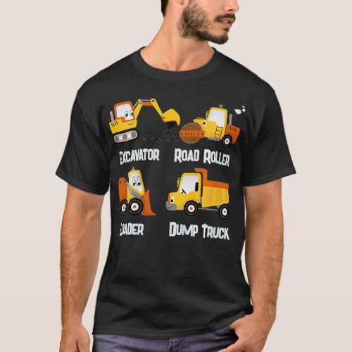 Kids Toddler Construction  Dump Truck Excavator T_Shirt
