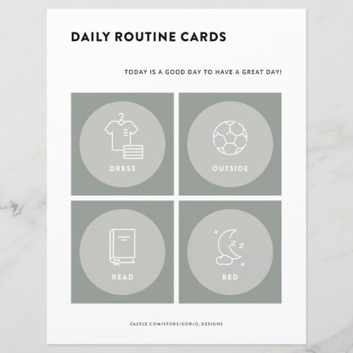 Kids Toddler Daily Routine Cards Visual Schedule