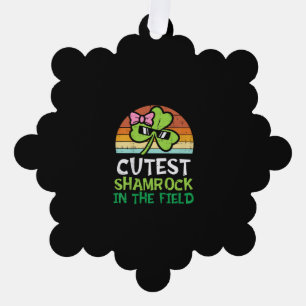 Kids Toddler Girls St Patricks Day Cutest Shamrock Ornament Card