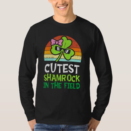 Kids Toddler Girls St Patricks Day Cutest Shamrock T_Shirt