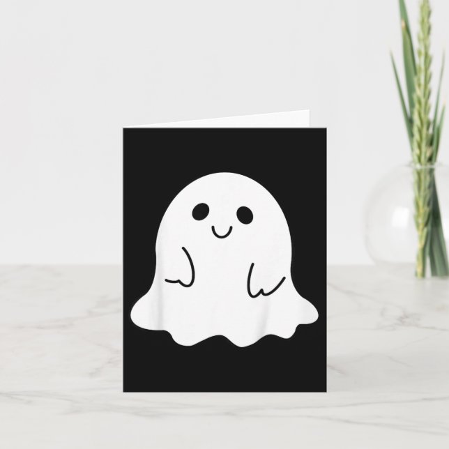 Kids Toddler Halloween Boo Ghost With A Bow Girls  Card (Front)