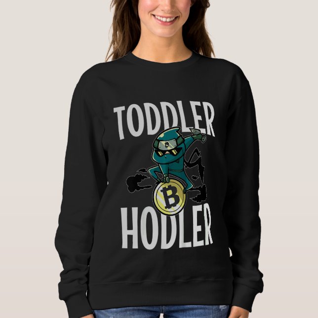 Kids Toddler Hodler Bitcoin Ninja with Sunglasses  Sweatshirt (Front)