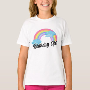 Kids Toddler Tee, Rainbow Birthday Girl Colorful T-Shirt