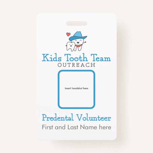 Kids Tooth Team Outreach Predental Volunteer Badge (Front)