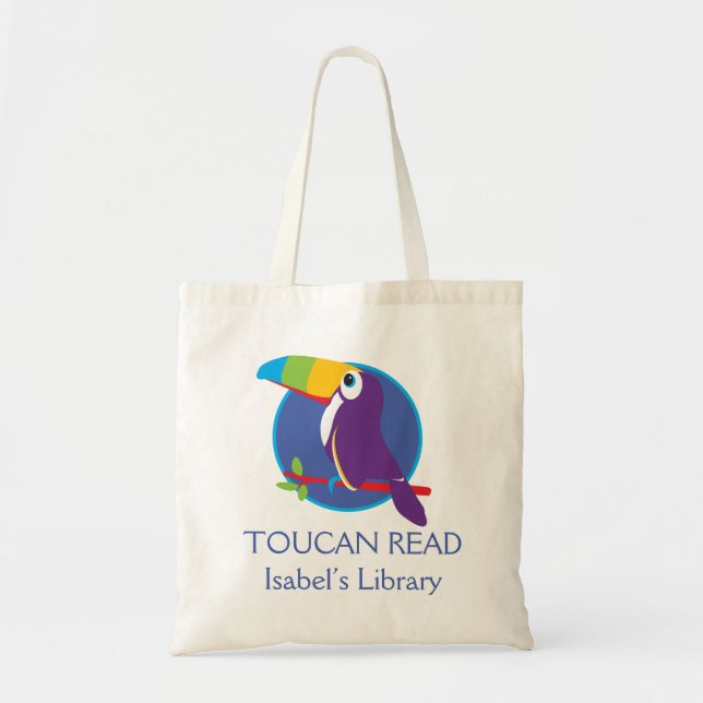 Kids toucan read graphic art library bag (Front)