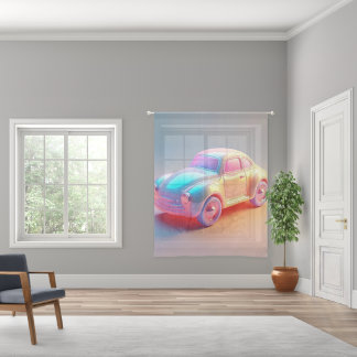 Kid's Toy Car Sheer Curtain