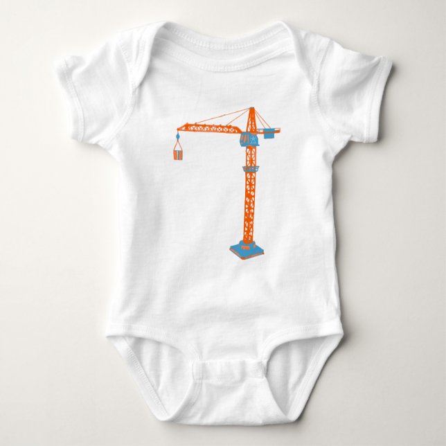 Kids' Toy Crane Drawing Baby Bodysuit (Front)