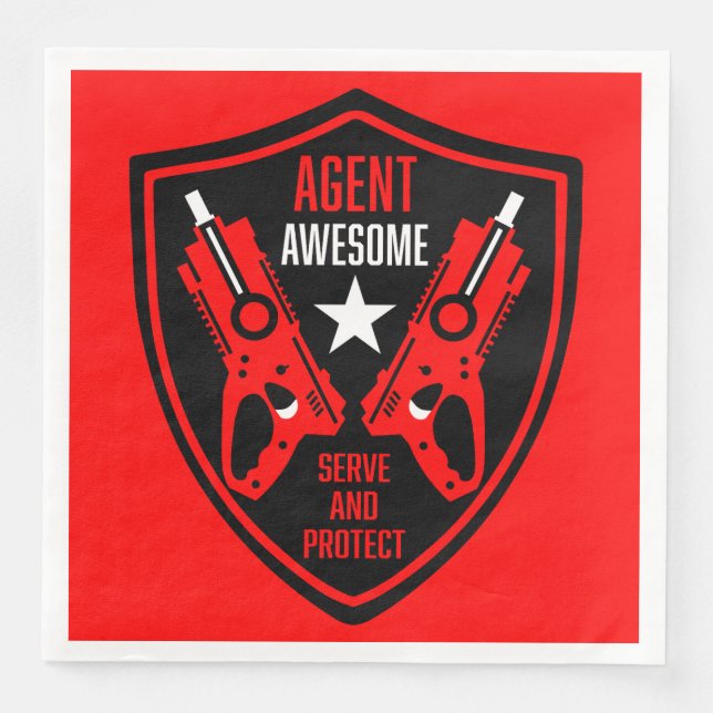 Kids Toy Dart Gun Battle Paper Dinner Napkins (Front)
