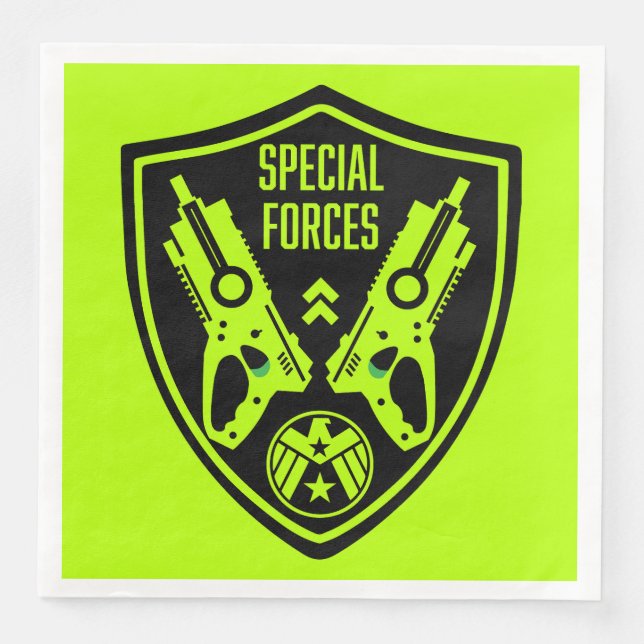 Kids Toy Dart Gun Battle Paper Dinner Napkins (Front)