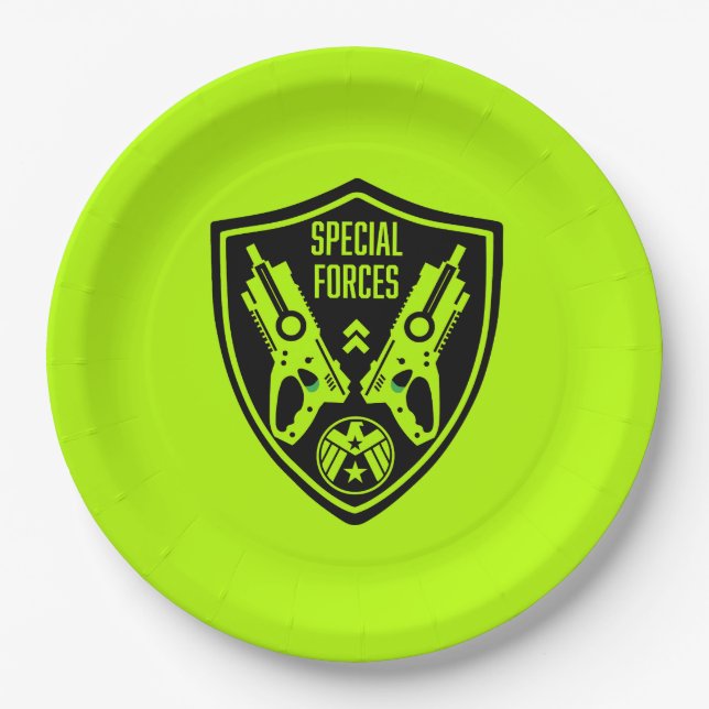 Kids Toy Dart Gun Battle Paper Plates (Front)