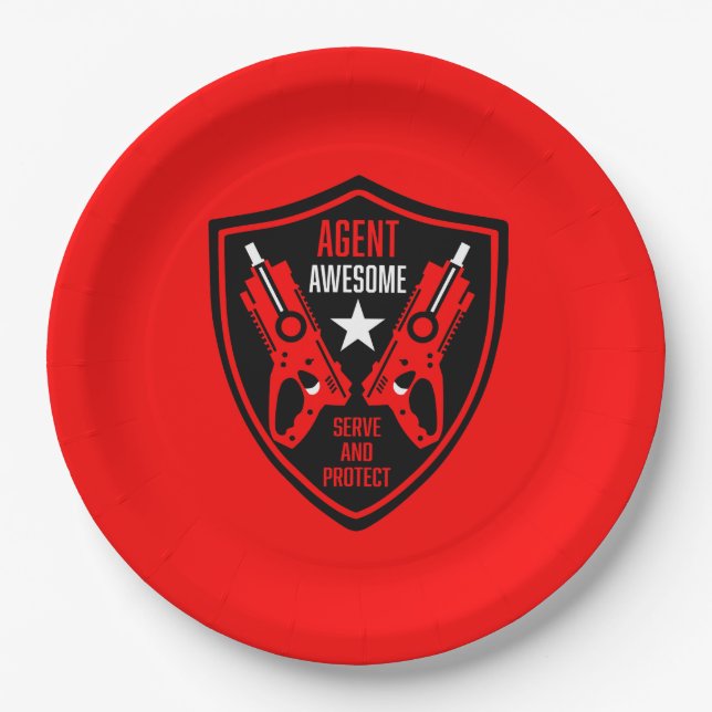 Kids Toy Dart Gun Battle Paper Plates (Front)