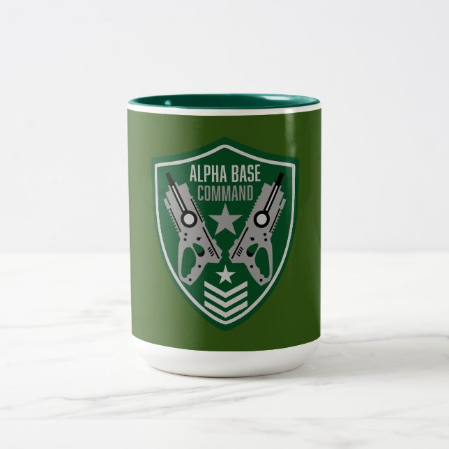 Kids Toy Dart Gun Battle Two-Tone Coffee Mug (Center)