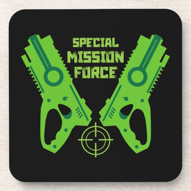 Kids Toy Gun Battle Christmas And Birthday Beverage Coaster (Front)