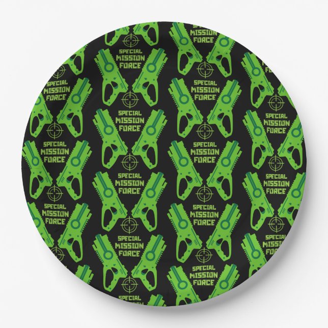 Kids Toy Gun Battle Christmas And Birthday Paper Plates (Front)