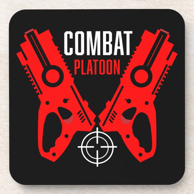 Kids Toy Gun Battle Christmas Beverage Coaster (Front)