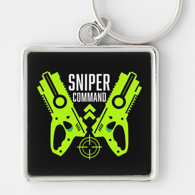 Kids Toy Gun Battle Christmas Keychain (Front)