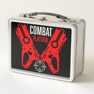 Kids Toy Gun Battle Christmas Metal Lunch Box
