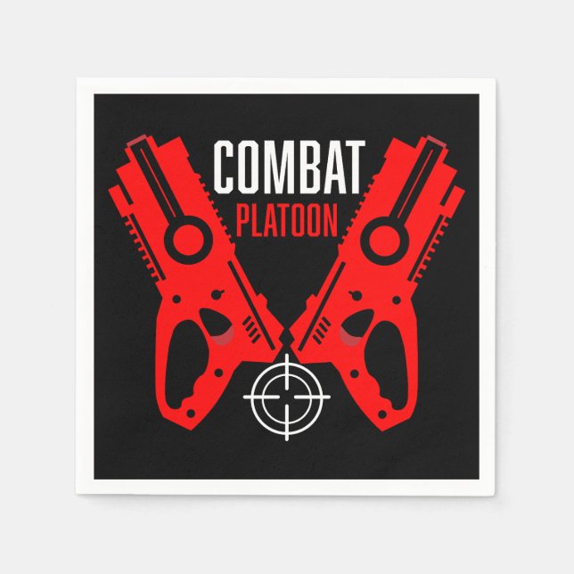 Kids Toy Gun Battle Christmas Napkins (Front)