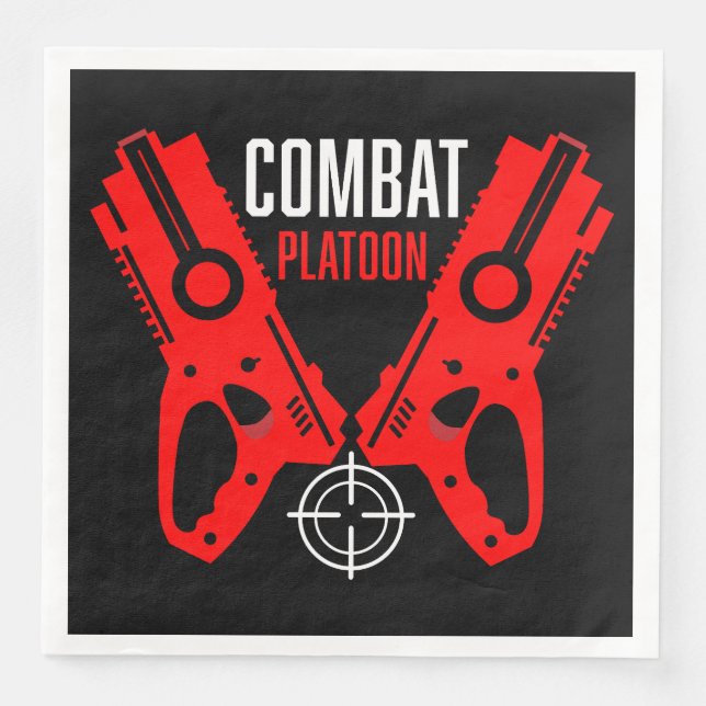 Kids Toy Gun Battle Christmas Paper Dinner Napkins (Front)