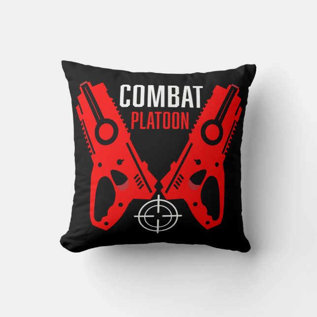 Kids Toy Gun Battle Christmas Throw Pillow (Front)