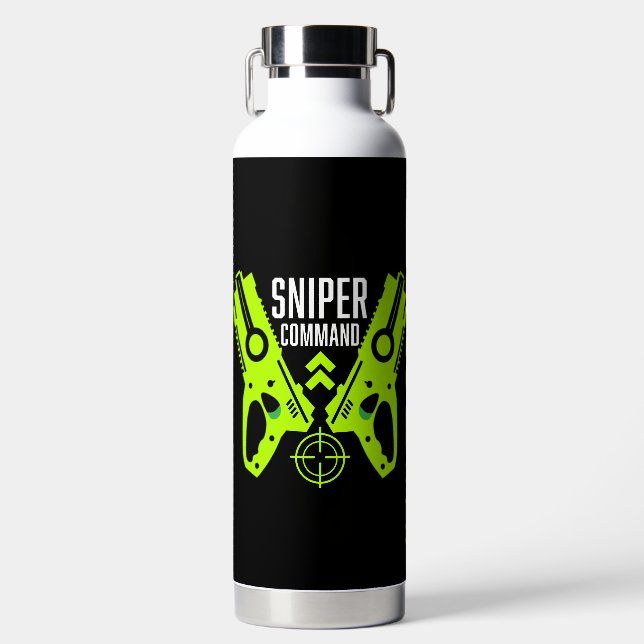 Kids Toy Gun Battle Christmas Water Bottle (Front)