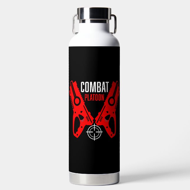 Kids Toy Gun Battle Christmas Water Bottle (Front)