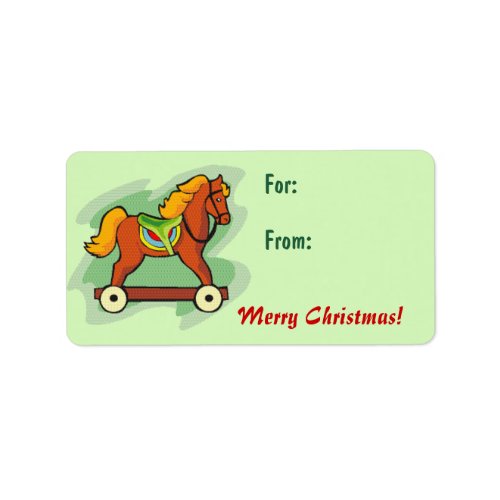 Kids Toy Rocking Horse Christmas Gift Tag