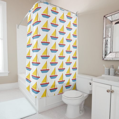 Kids Toy Sailboats Shower Curtain