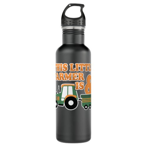 Kids Tractor I Am 8 Years Boy Tractor Farm 8 Birth Stainless Steel Water Bottle