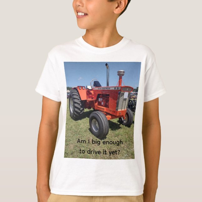 Kids' tractor T-shirt, "Am I big enough to drive" T-Shirt (Front)