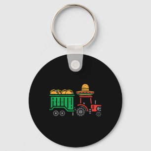 Kids Tractor Tacos Funny Toddler Boys Cinco De May Keychain