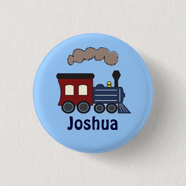 Kids Train Birthday Party Favor Button (Front)