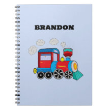 Kids Train Boys Blue Custom Name