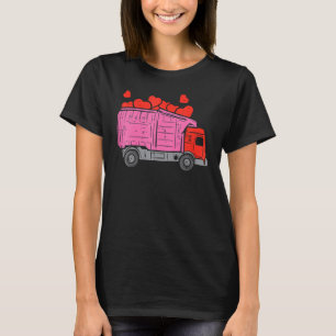 Kids Trash Truck Hearts Toddler Boys Valentines  T-Shirt