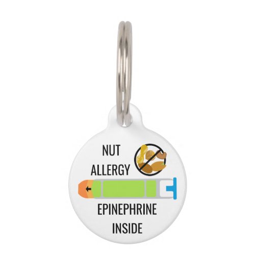 Kids Tree Nut Peanut Allergy Epinephrine Emergency Pet ID Tag