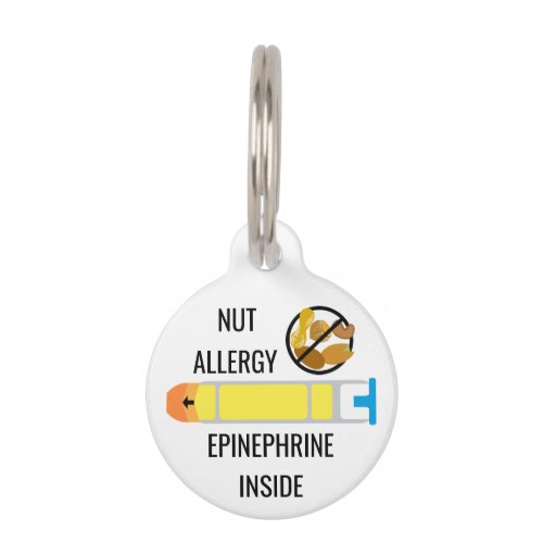 Kids Tree Nut Peanut Allergy Epinephrine Emergency Pet Tag