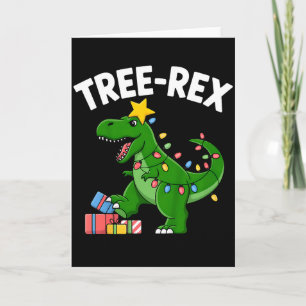 Kids Tree-rex Christmas Dinosaur T-rex Shirt Toddl Card