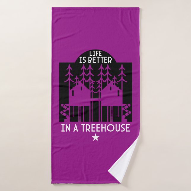 Kids Treehouse Back To School Boy Bath Towel (Bath Towel)