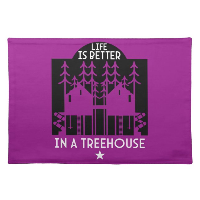 Kids Treehouse Back To School Boy Cloth Placemat (Front)