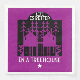 Kids Treehouse Back To School Boy Paper Dinner Napkins