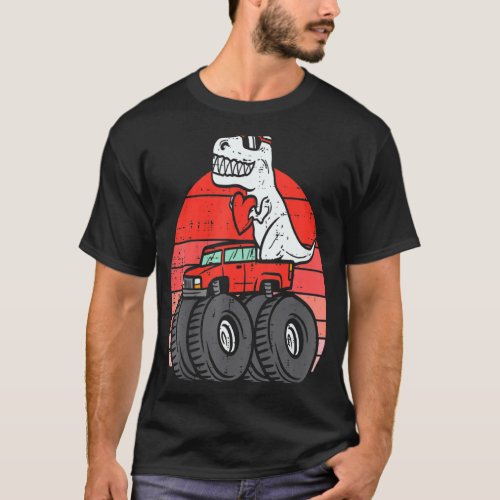 Kids Trex Dino Monster Truck Toddler Baby Boys Val T_Shirt