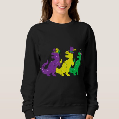 Kids Trex Dinos Purple Yellow Green Toddler Boys M Sweatshirt