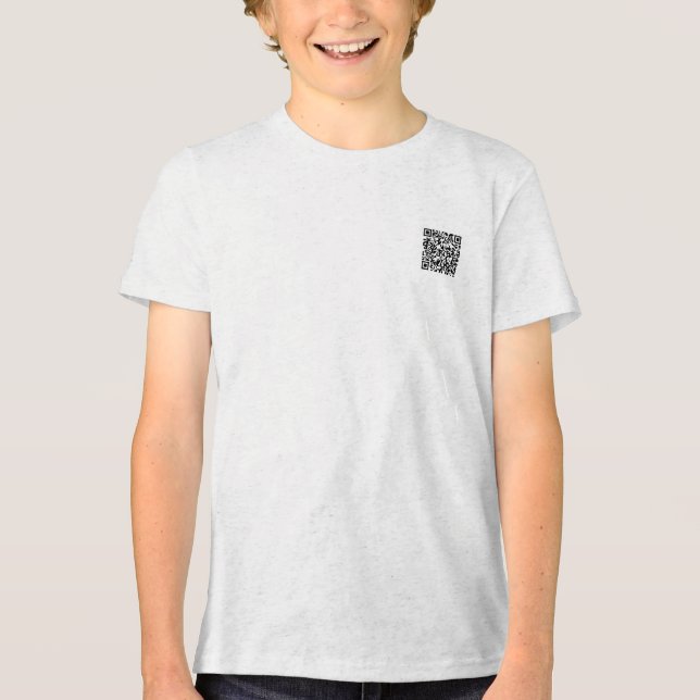 Kids Tri-Blend Shirt with Scannable QR Code Design (Front)