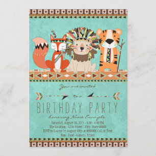 Kids Tribal Birthday Party Invitation