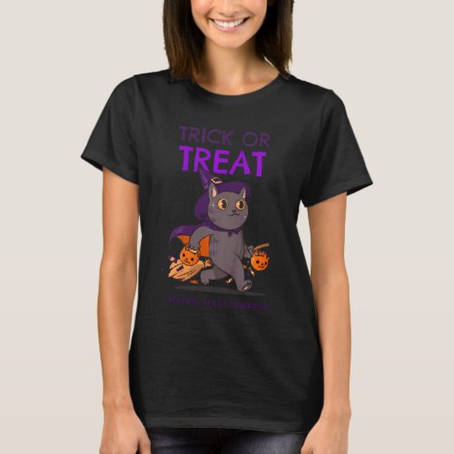 Kids Trick Or Treat Happy Halloween Funny Pumpkin  T_Shirt